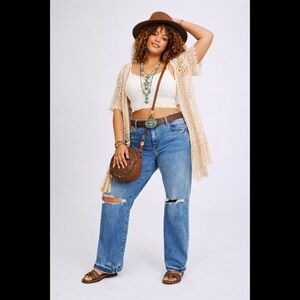 TORRID Ripped Wide Leg Jeans